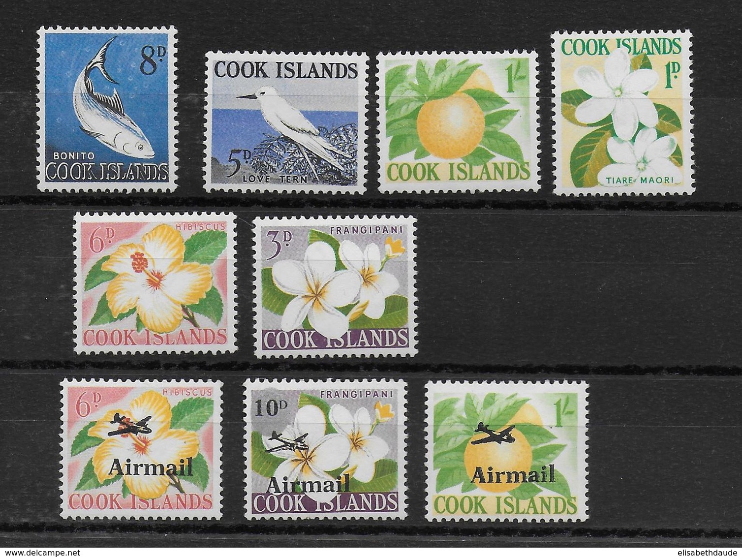 COOK - 1963 - ANIMAUX + FLORE - EXTRAIT YVERT N° 89/95 ** MNH (SERIE SANS LES AUTRES MOTIFS) - COTE = 20 EUR. - - Cook Islands