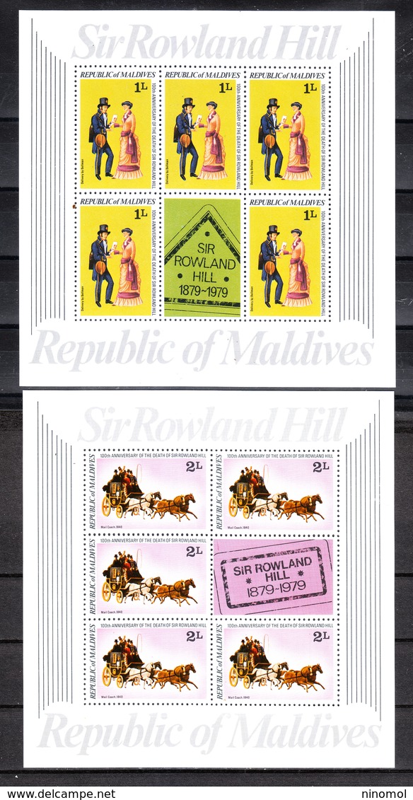 Maldive  -  1979, Robert Hill. Serie In 5 Freschi MNH Sheets. Series In 5 Fresh MNH Sheets. - Posta