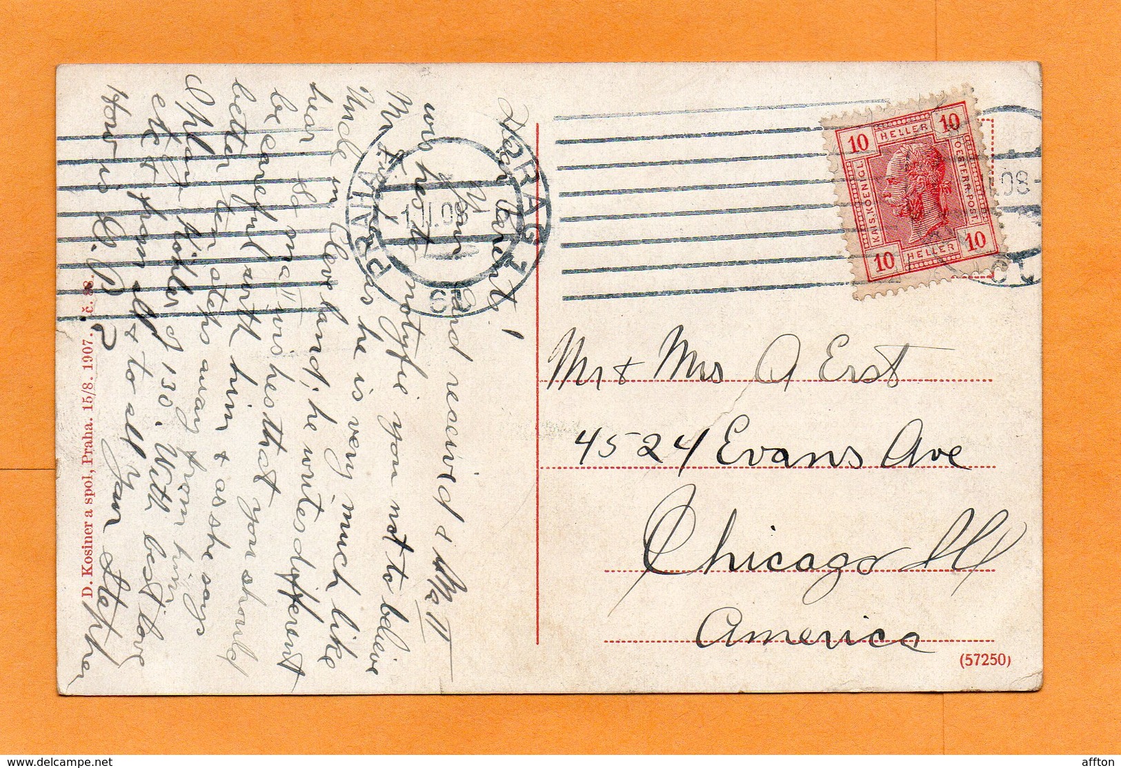 Prague Czech Republic 1908 Postcard - Repubblica Ceca