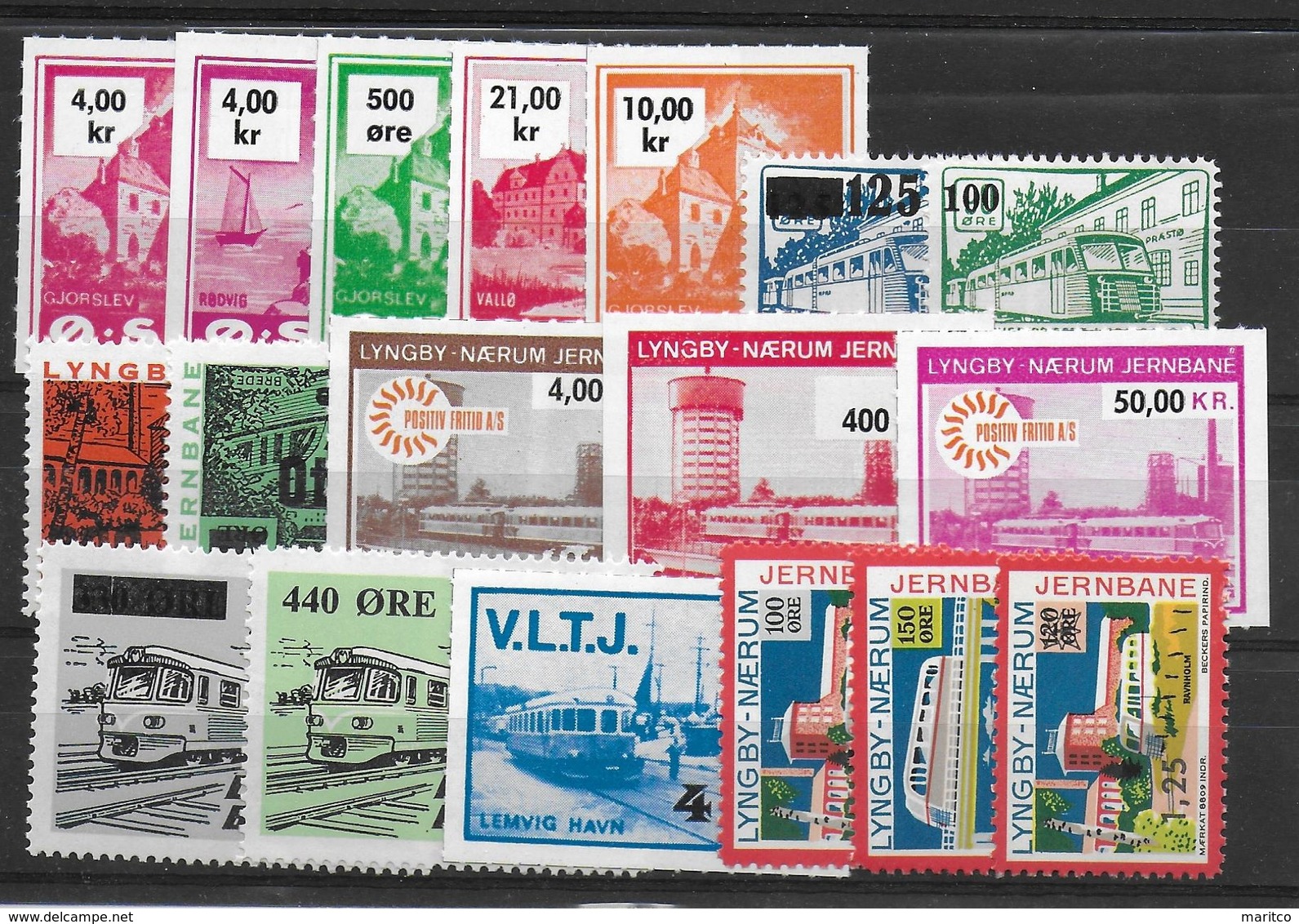 Danmark Lot Railway Parcel Stamps Train Eisenbahn - Postpaketten