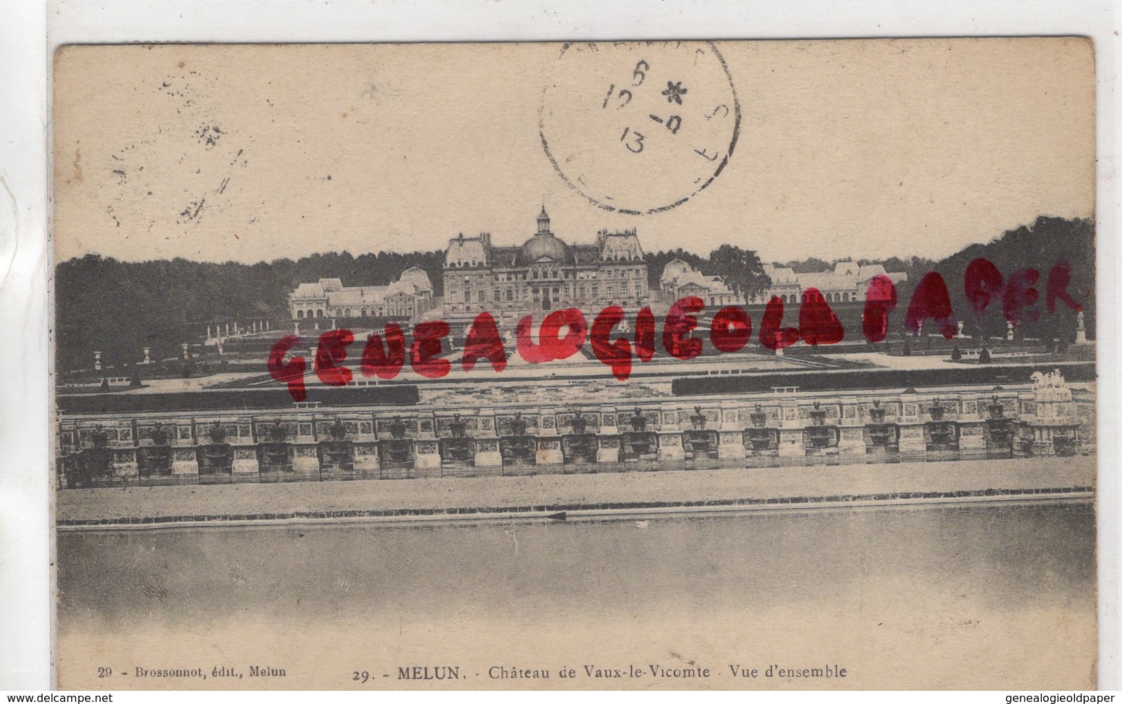 77 - MELUN- CHATEAU DE VAUX LE VICOMTE - VUE D' ENSEMBLE -1913 - Melun