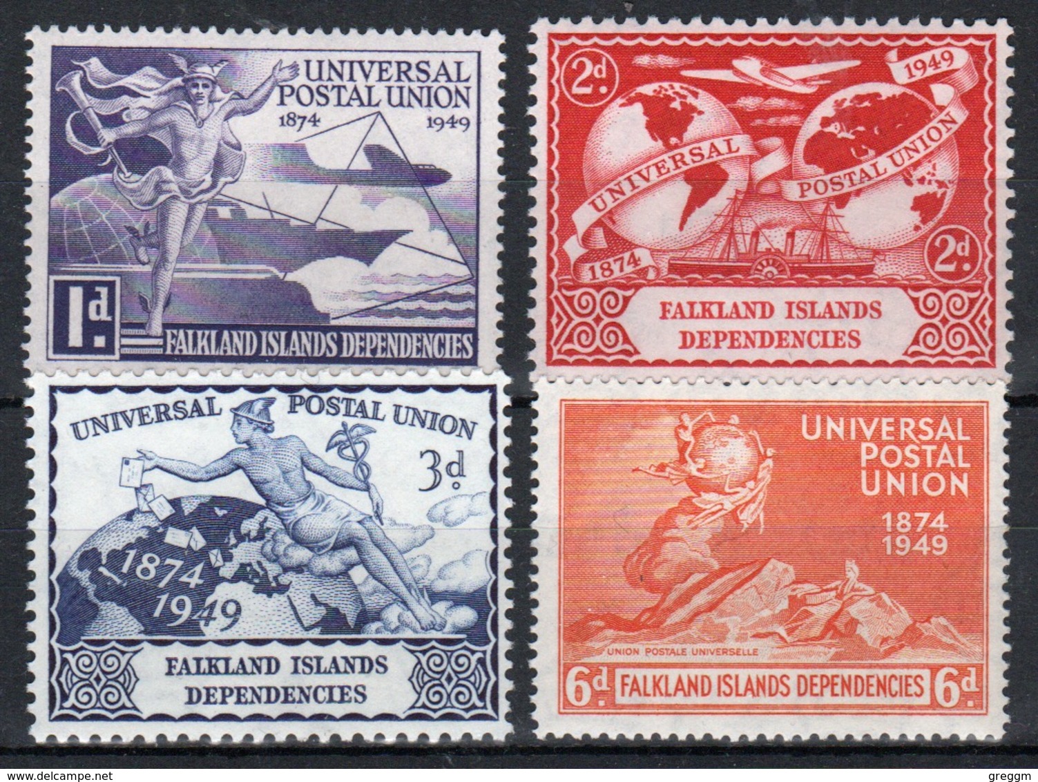 Falkland Islands Dependencies George VI Universal Postal Union Set From 1949 - Falkland Islands