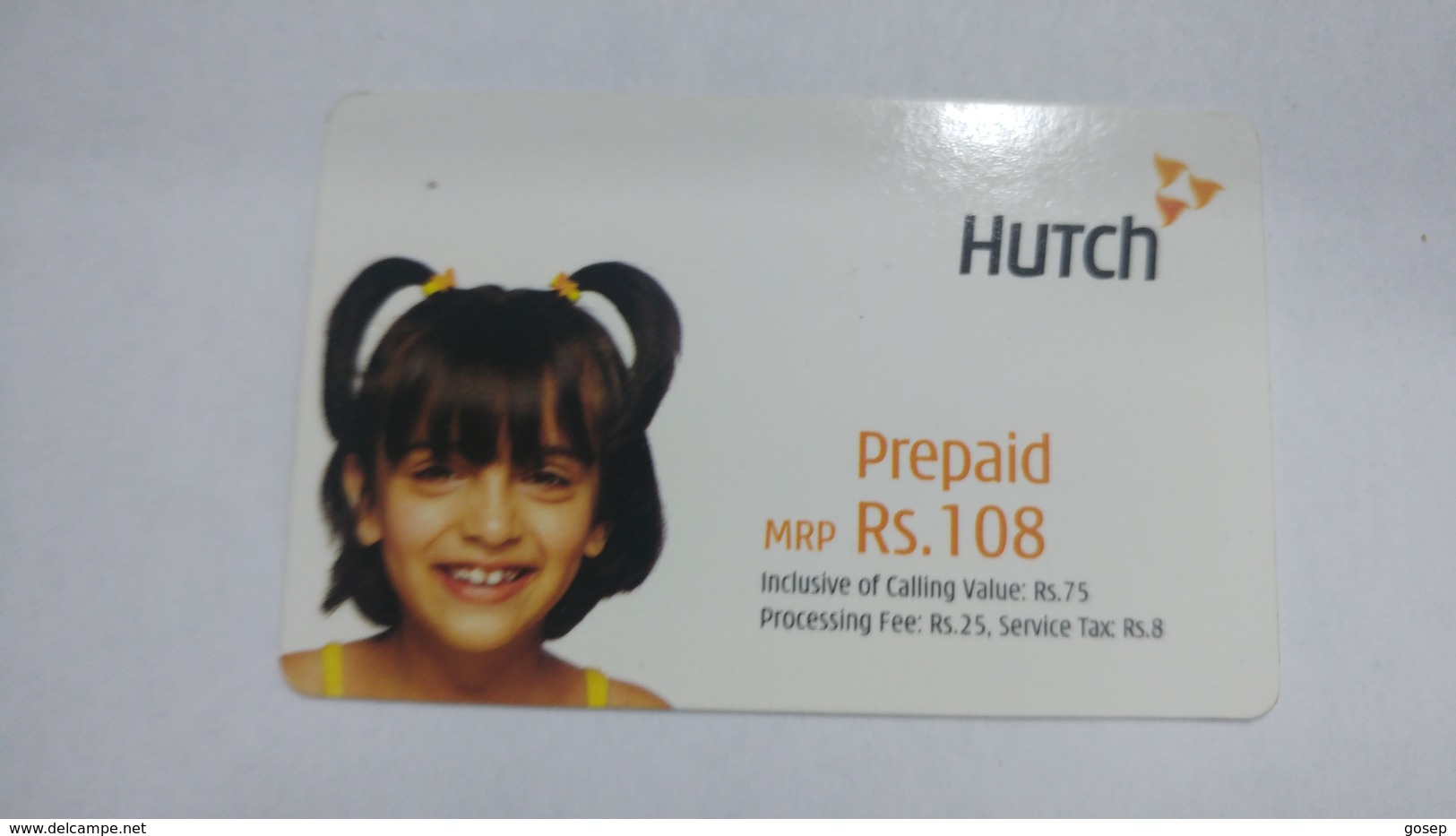 India-hutch Prepiad-(11d)-prepiad-(rs.108)-(7/10/2004)-prepiad Card-used+1 Card Prepiad Free - Indien