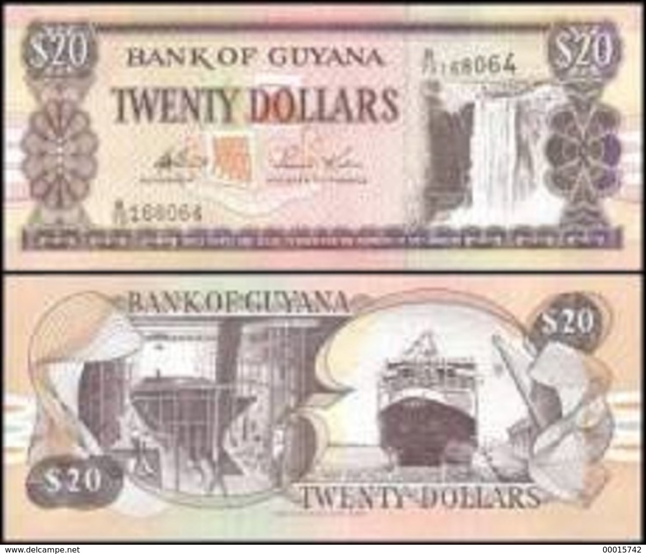 Guyane  20 Dollars Type 1996 UNC - Guyana