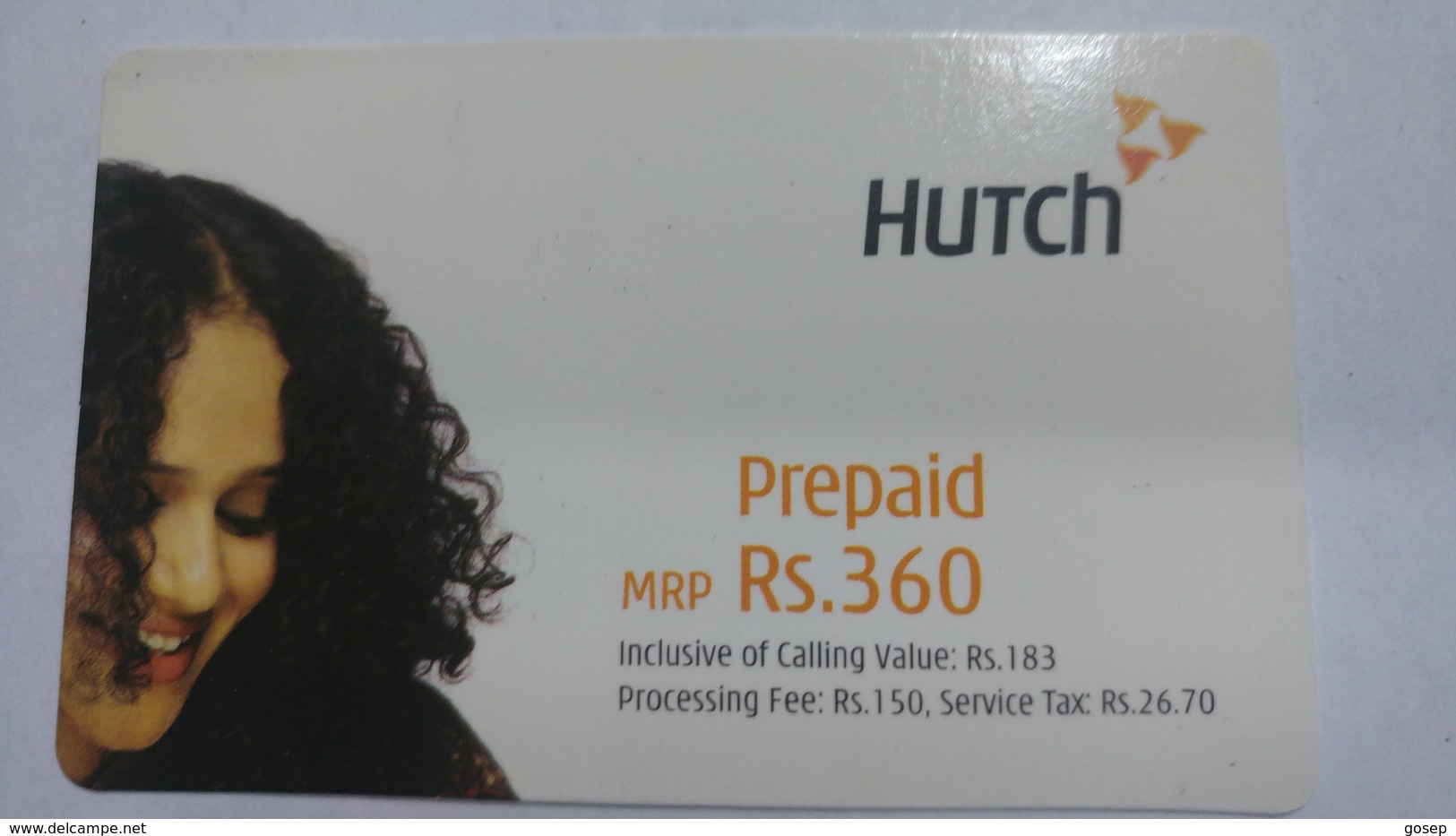 India-hutch Prepiad-(11k)-prepiad-(rs.360)-(12/12/2004)-prepiad Card-used+1 Card Prepiad Free - India