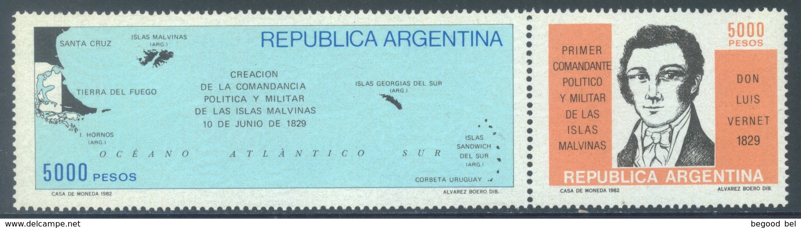 ARGENTINA - MNH/** - 1982 - DON LUIS VERNET MALOUINES - Yv 1295-1296 - Lot 18457 - Ongebruikt