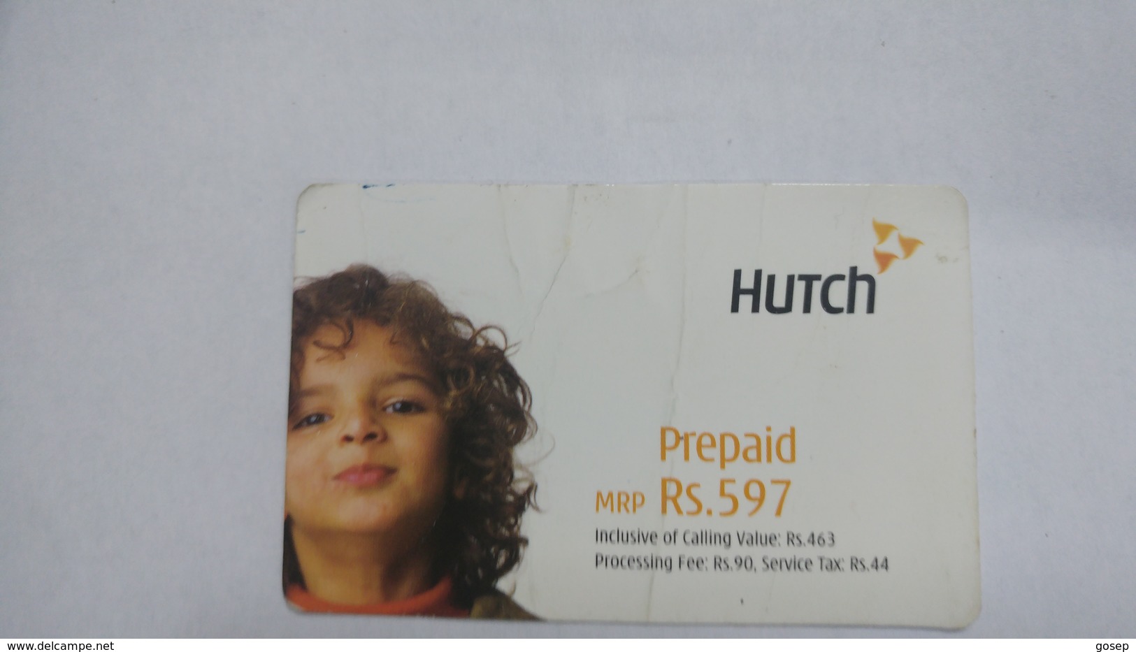 India-hutch Prepiad-(11l)-prepiad-(rs.597)-(2/3/2005)-(damged)-prepiad Card-used+1 Card Prepiad Free - Indien