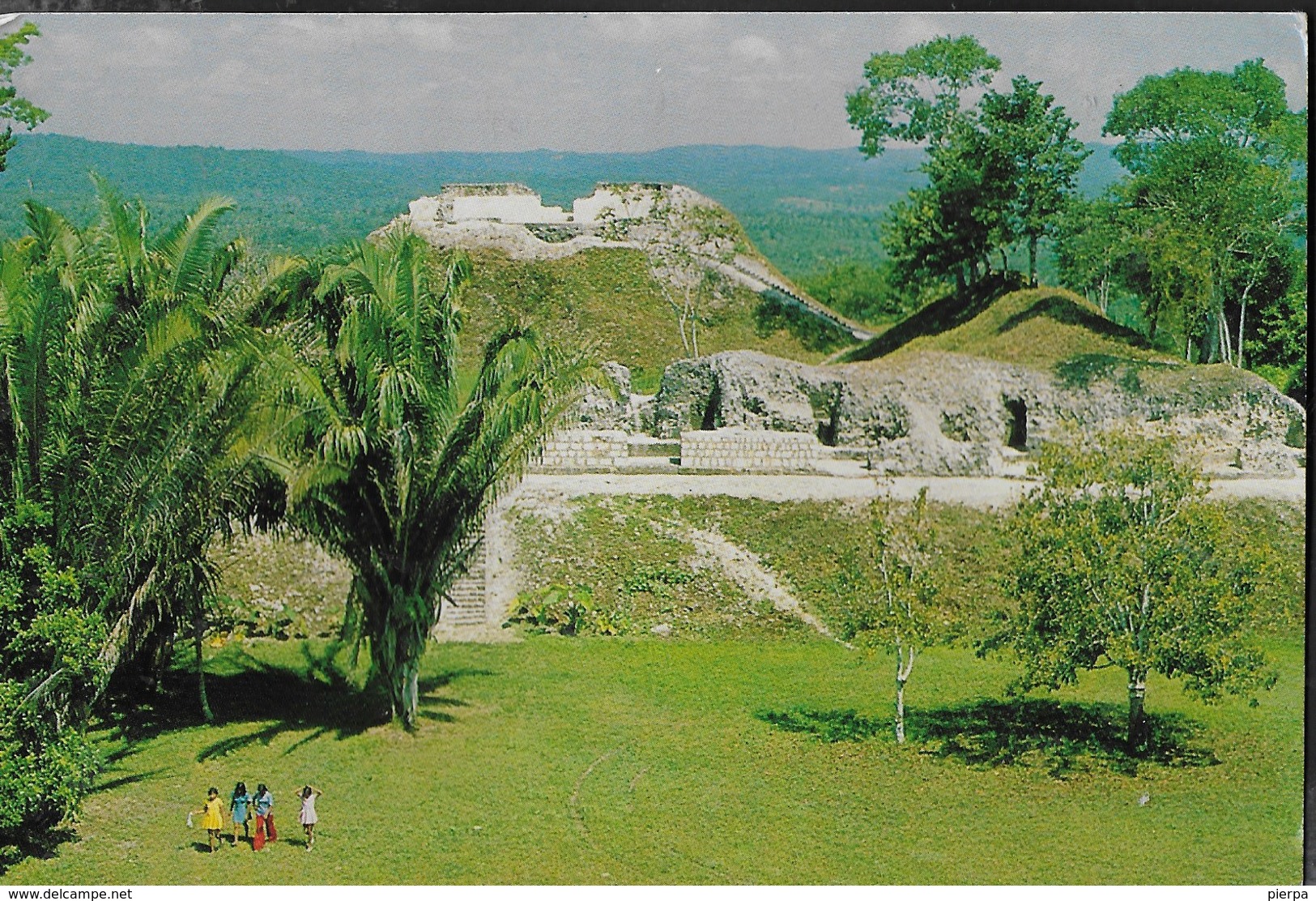 BELIZE - MAYA RUIN - VIAGGIATA  FRANCOBOLLO ASPORTATO - Belice