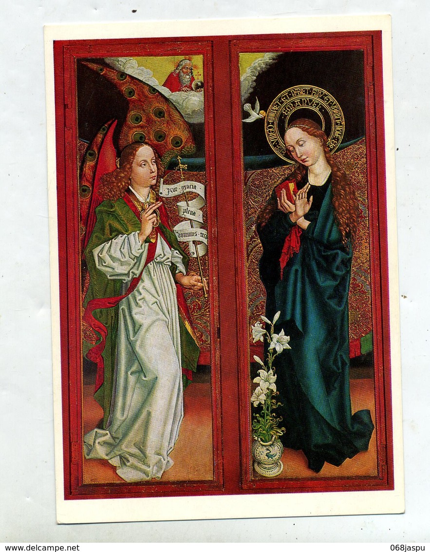 Carte Schongauer Annonciation  Cachet Eguisheim  + Paroisse - Peintures & Tableaux