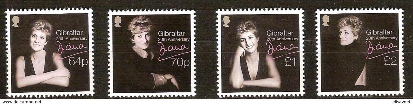 Gibraltar 2017 Micheln°  1815-1818 *** MNH  20° Anniversaire Of Death Lady Diana - Gibraltar