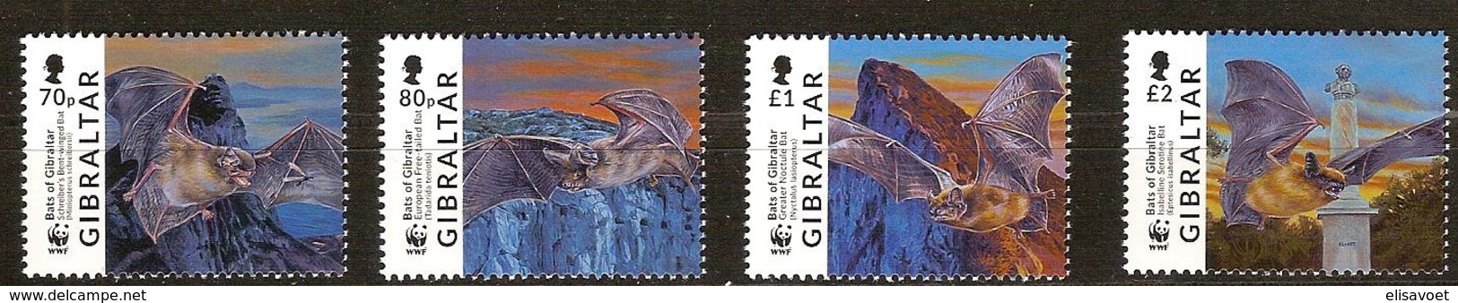 Gibraltar 2017 Micheln°  1832-1835 *** MNH  Faune WWF Bats Vleermuizen - Gibraltar