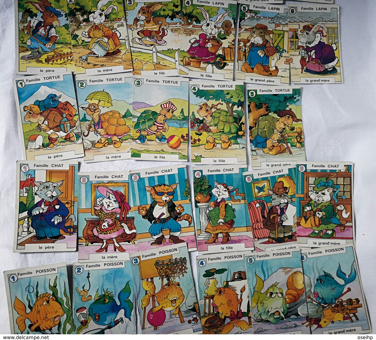 Jeu Cartes 7 Familles ANIMAUX FAMILIERS France Cartes Famille Hamster Chien Tortue Lapin Oiseau Chat Poisson Perroquet - Autres & Non Classés