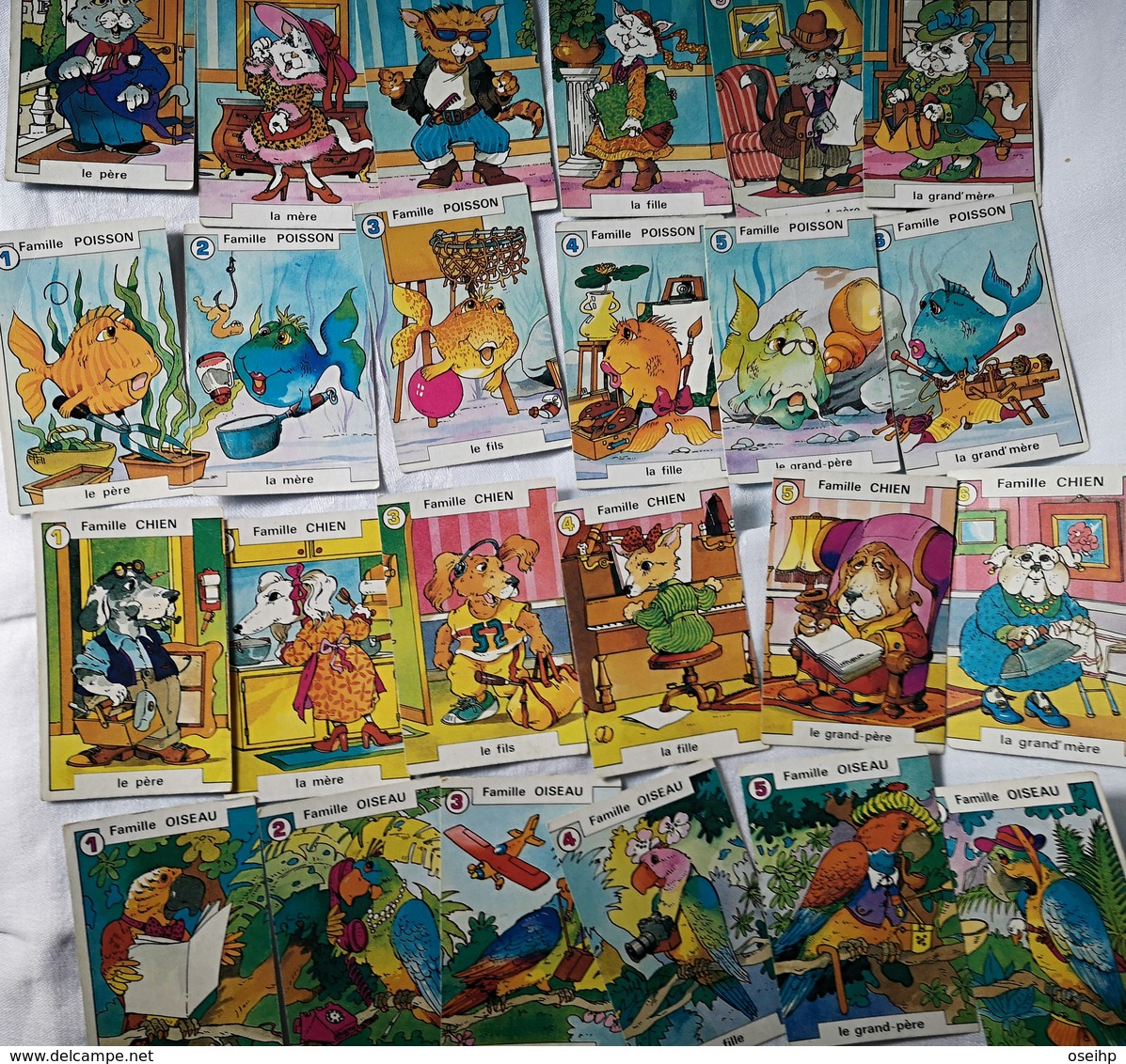 Jeu Cartes 7 Familles ANIMAUX FAMILIERS France Cartes Famille Hamster Chien Tortue Lapin Oiseau Chat Poisson Perroquet - Autres & Non Classés