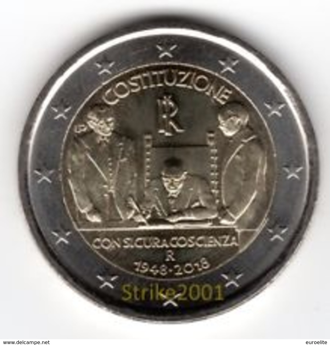 2 EURO COMMEMORATIVO ITALIA 2018 FDC 70° Costituzione Italiana - Italia