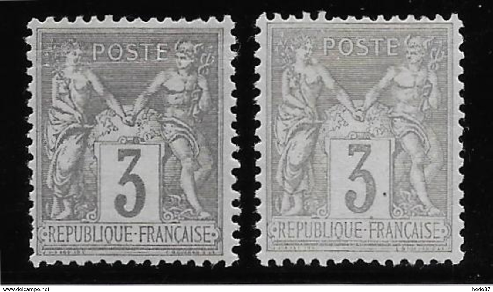 France N°87 - 2 Exemplaires De Nuances Différentes - Neuf * Avec Charnière - TB - 1876-1898 Sage (Tipo II)