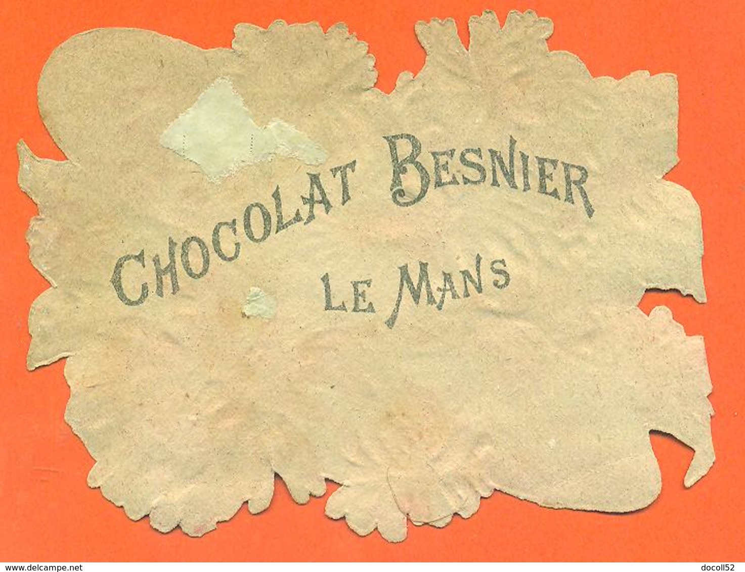 CHROMO DECOUPI Gaufré Chocolat Besnier Le Mans " Fleurs Dans Une Chaussure " Dalhias - Fleurs