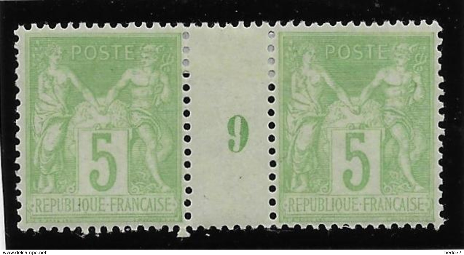 France N°102 - Paire Millésimée 9 - Neuf * Avec Charnière - TB - 1898-1900 Sage (Type III)