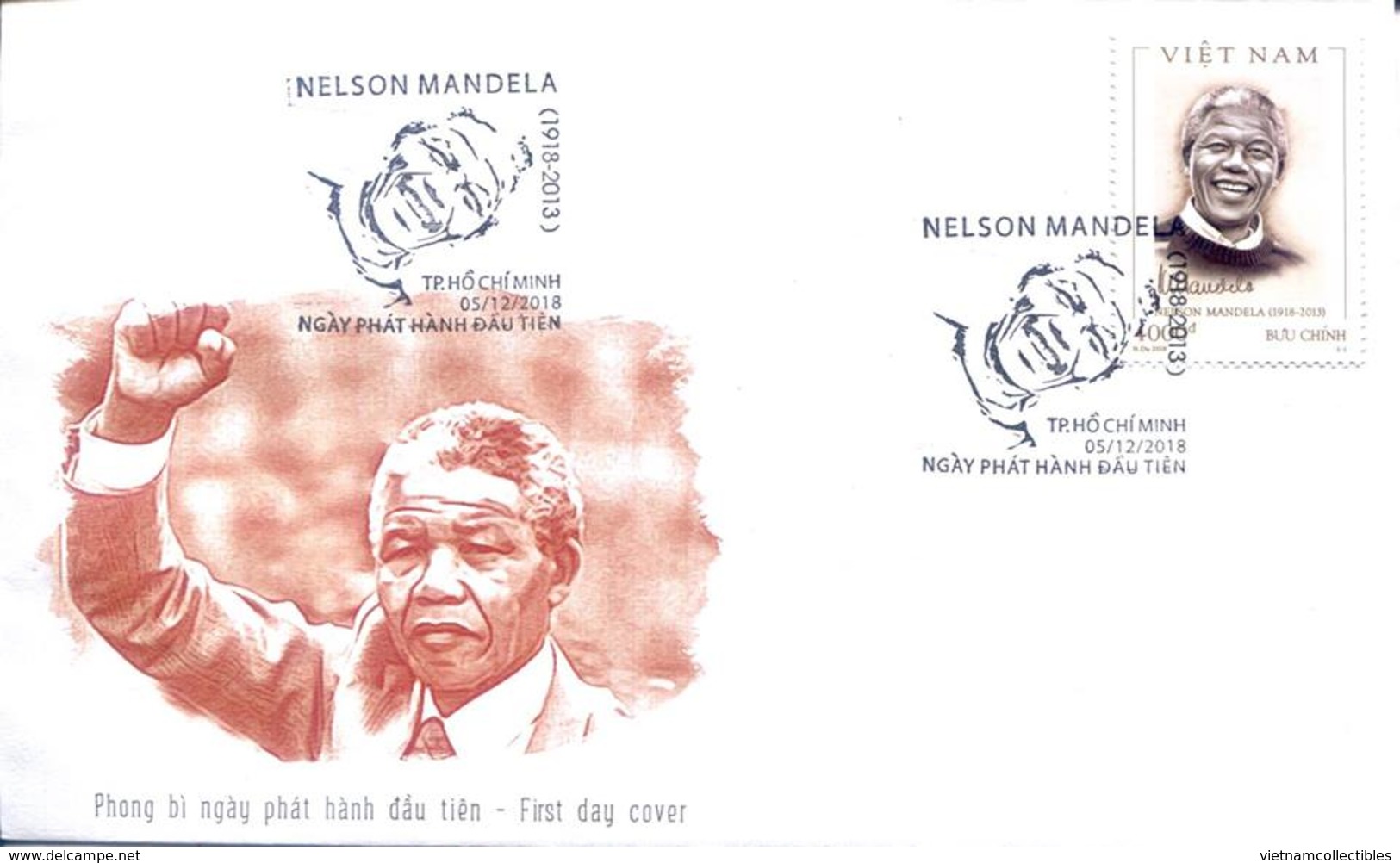 FDC Vietnam Viet Nam Cover 2018 : 100th Birth Anniversary Of Nelson Mandela / 02 Photo - Viêt-Nam