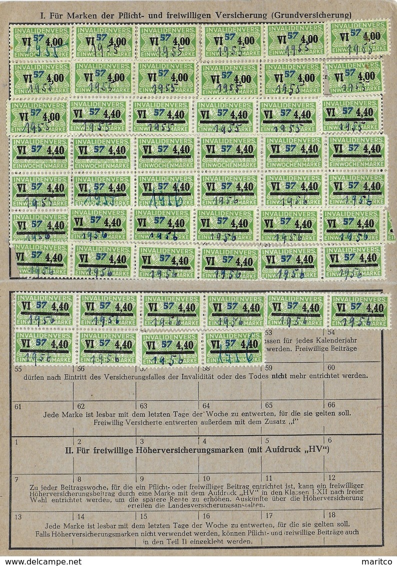 Deutschland Bayern Karte Invalidenversicherung Social Security 1954 - Sonstige & Ohne Zuordnung