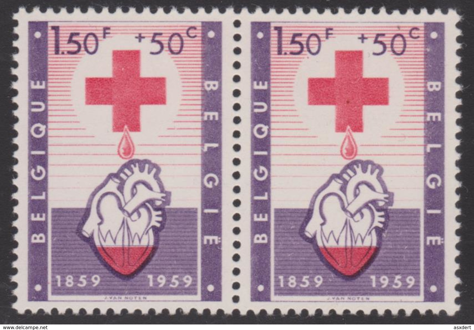 Belgie / Belgique 1098  LV 1 Paire ** Point Rouge Sous Le "0" Du 1.50F - Non Classés