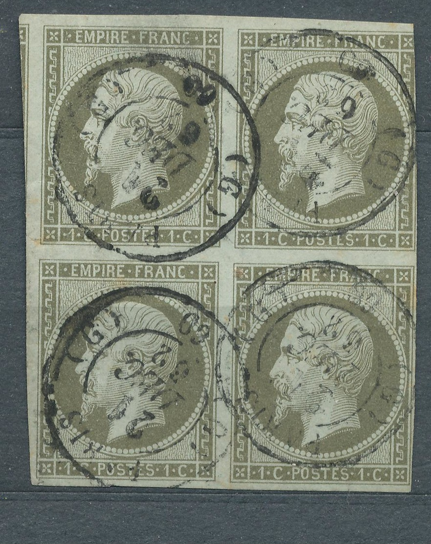 N°11 BLOC DE 4 TIMBRES TTBE - 1853-1860 Napoléon III