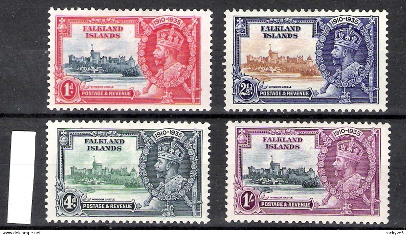 Falkland Islands 1935 Silver Jubilee MLH CV £54.25 (2 Scans) - Falkland Islands