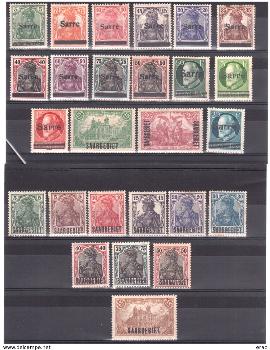 Sarre - 1920 - Timbres D'Allemagne Surchargés - Neufs * - Collections (sans Albums)