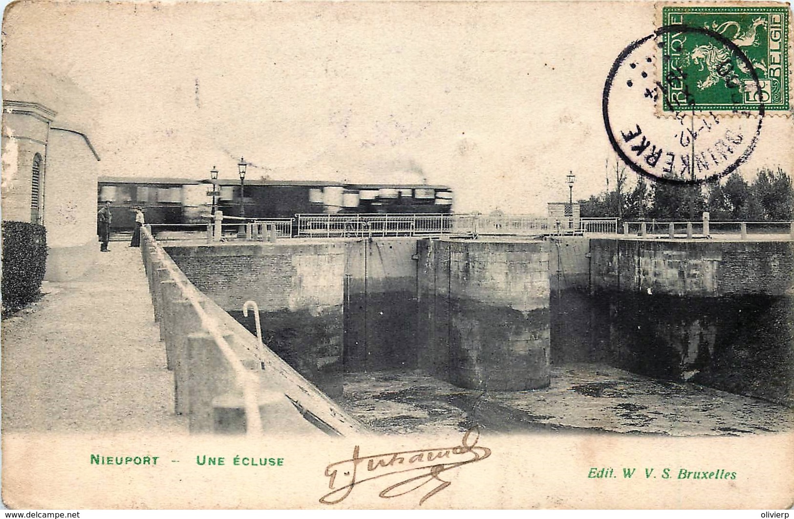 Belgique - Nieuport - Le Tram Sur L' Ecluse - Nieuwpoort