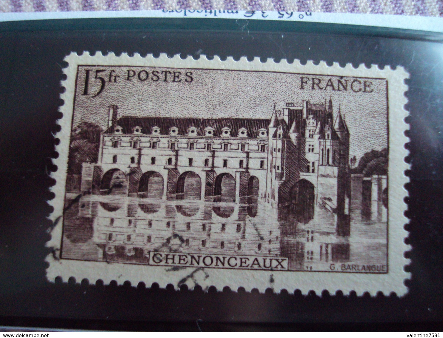 1900-1945-timbre Oblitéré N° 610  Brin Lilas-    "  Chenonceaux  15 F"     Cote  0.65      Net 0.20 - Oblitérés