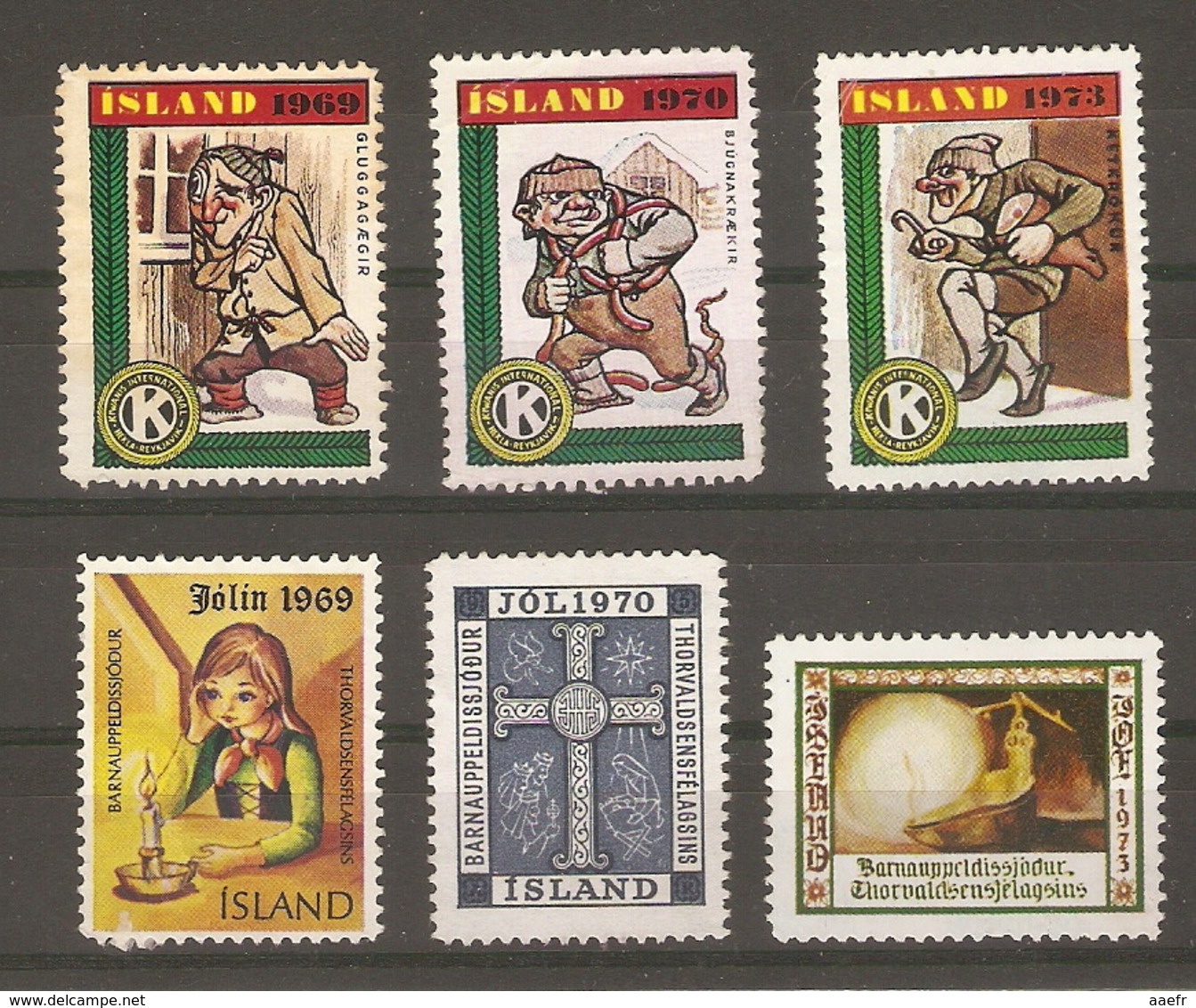 Islande - Petit Lot De 6 Vignettes - Jol - Noël - Anti Tuberculeux - Kiwanis - Lots & Kiloware (mixtures) - Max. 999 Stamps