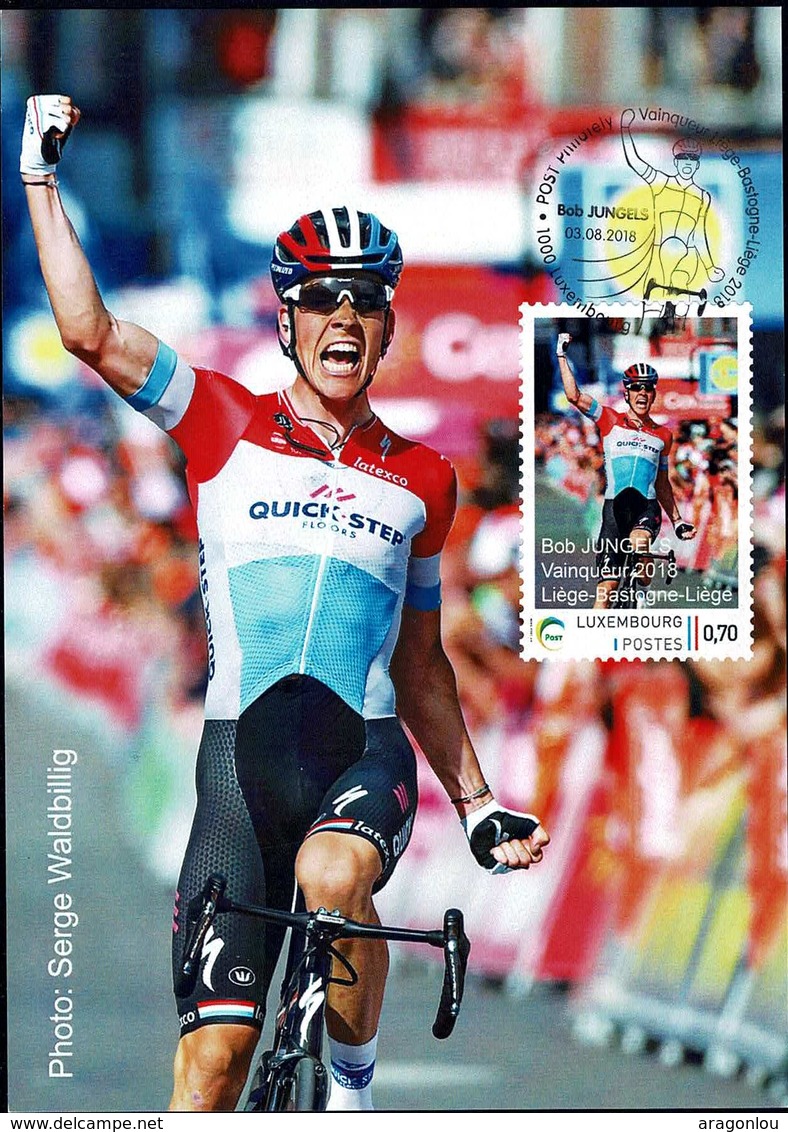 2018 Cyclisme,Radfahren,Cycling: Bob Jungels Vainqueur Liège-Bastogne-Liège, Michel Personnalisé:154, 0,70€  2Scans - Autres & Non Classés