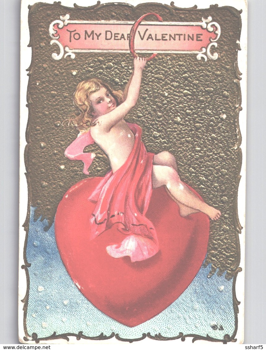 2 Beautiful Heavily Embossed US St Valentine's Day Postcards Sent Around 1912 - Dia De Los Amorados