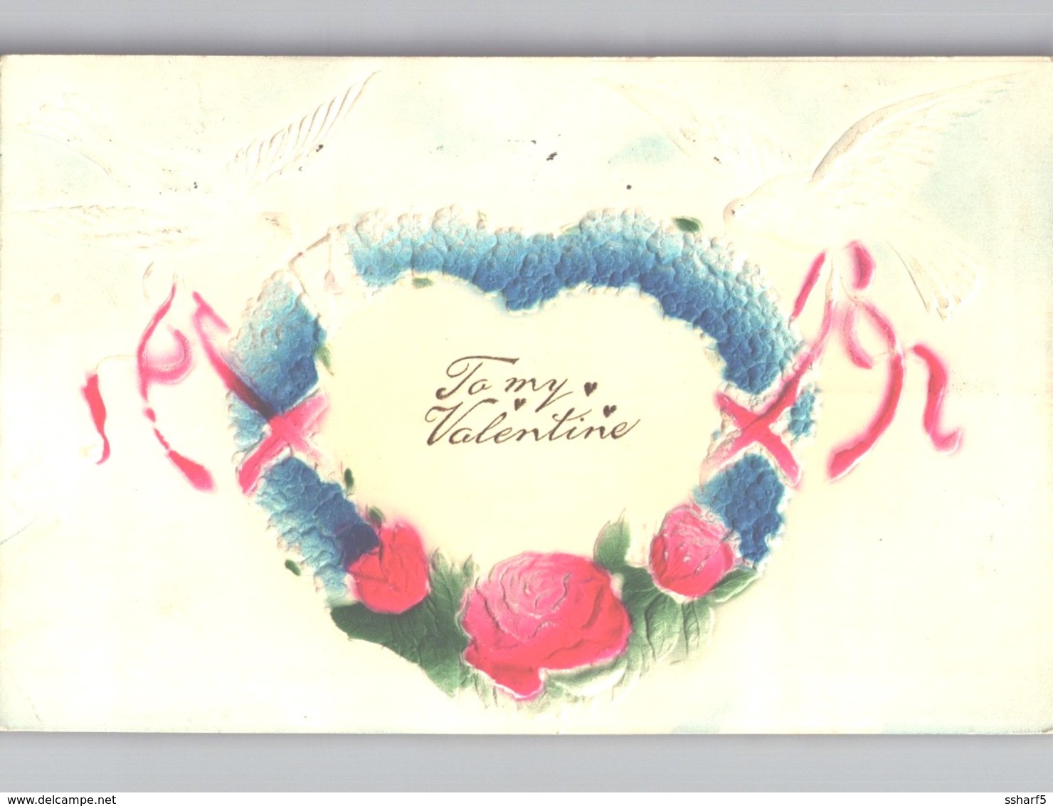 2 Beautiful Heavily Embossed US St Valentine's Day Postcards Sent Around 1912 - Dia De Los Amorados