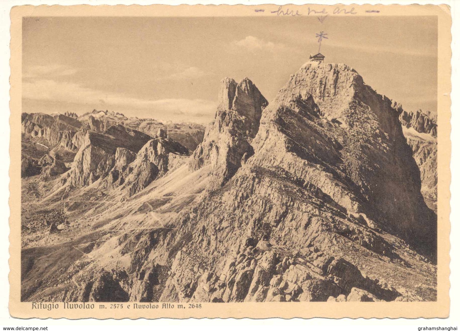 Postcard Italy Rifugio Nuvolao Hut On Mountain Posted To Austria 1936 Siegfried Hearst Musical Agent ? - Belluno