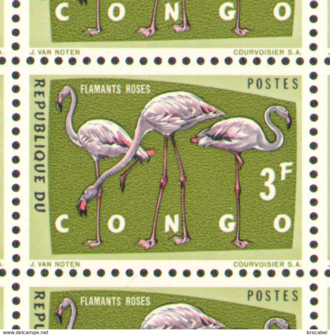 Congo 0487** - 3F Flamants Roses -  Sheet-  Feuille De 100** -MNH- - Autres & Non Classés