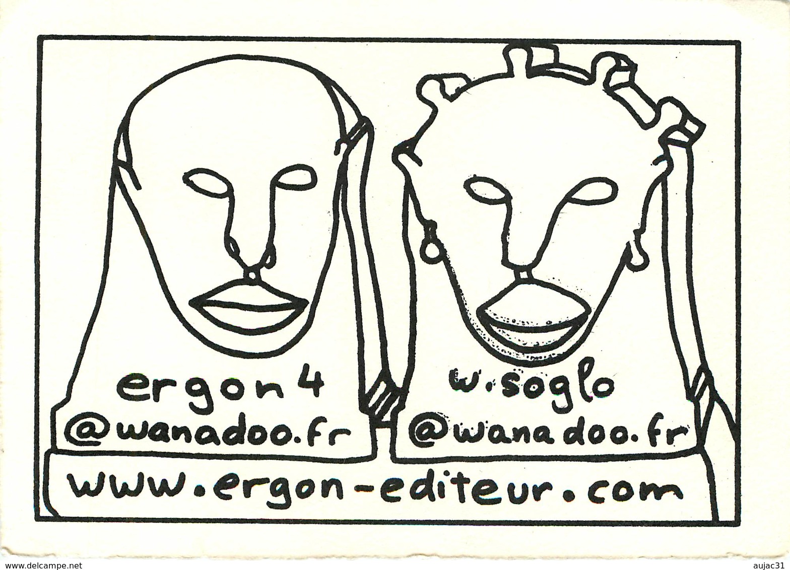 Illustrateurs - Illustrateur Ergon - W. Soglo - Illustration Sur Velin - Autographe - Signature - état - Ergon