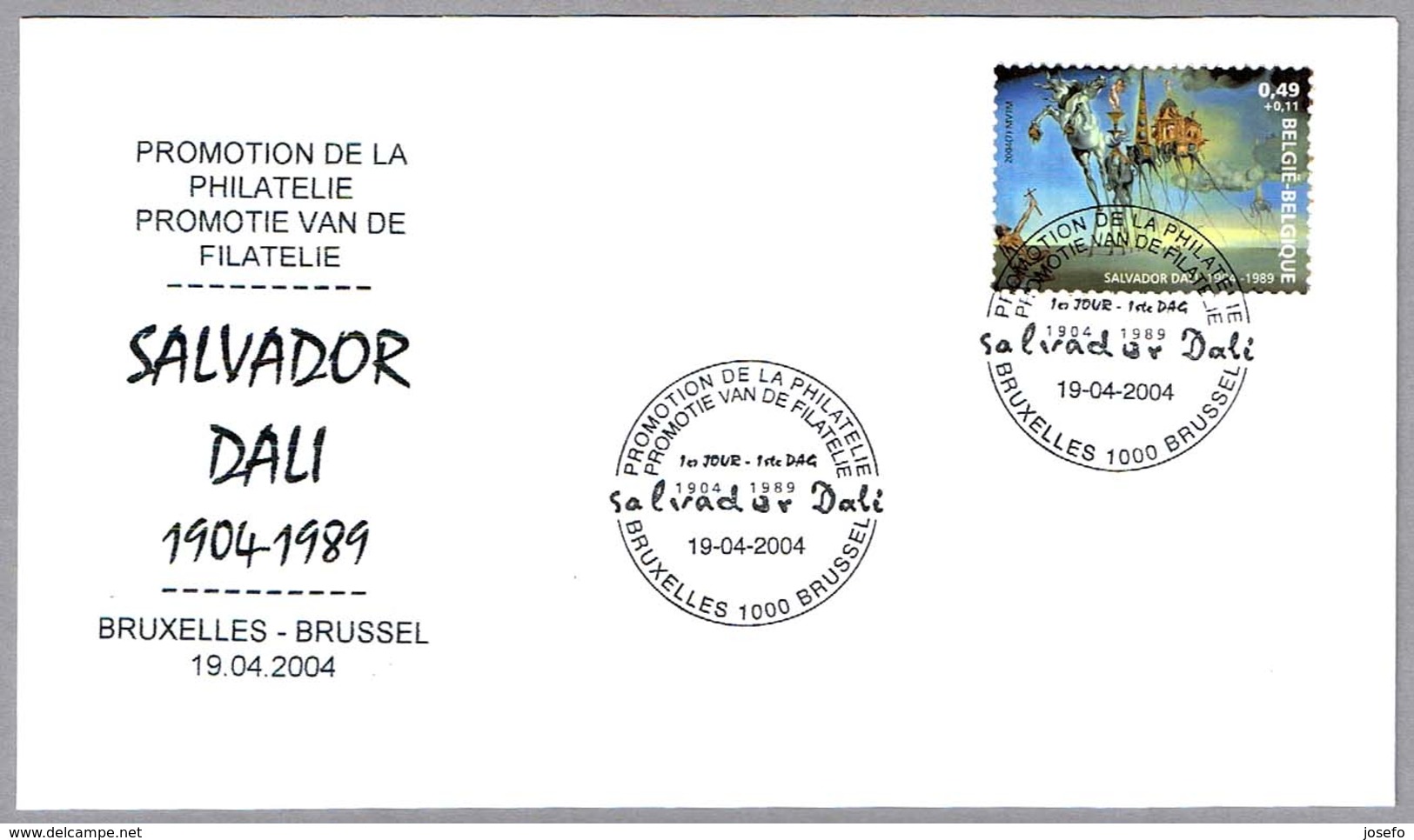 SALVADOR DALI. SPD/FDC. Bruxelles, Belgica, 2004 - Otros & Sin Clasificación