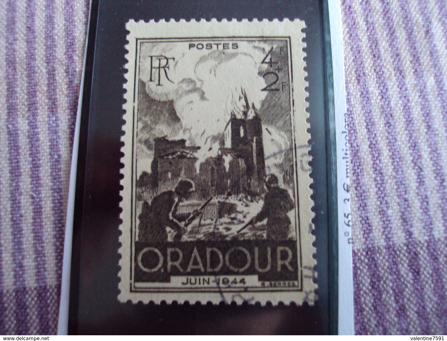 1900-1945-timbre Oblitéré N° 742   "   Oradour   "     Cote     0.30   Net 0.10 - Oblitérés