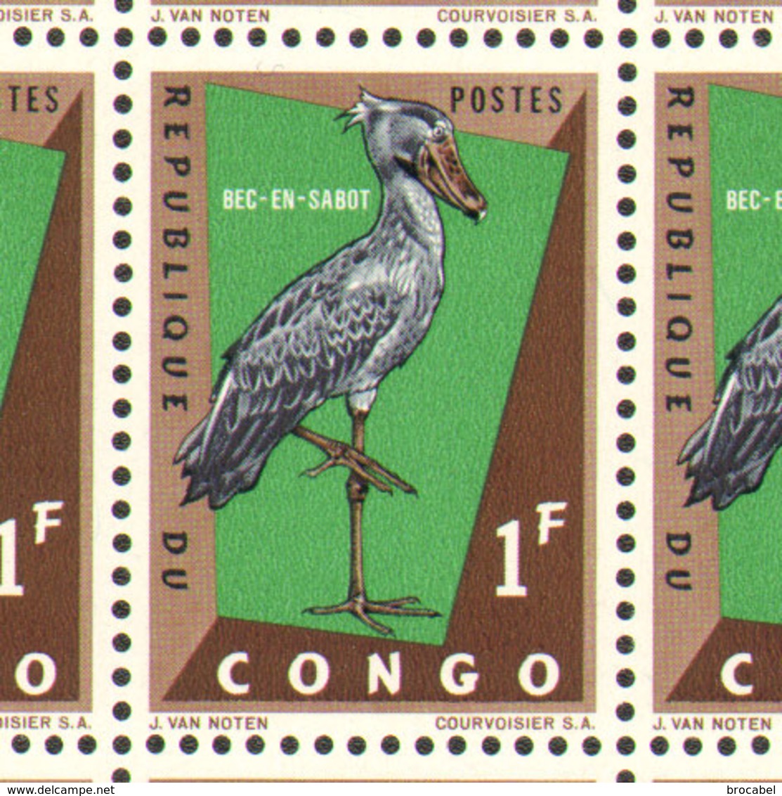 Congo 0485** - 1F Bec-en-Sabot - Sheet -  Feuille De 100** -MNH- - Autres & Non Classés