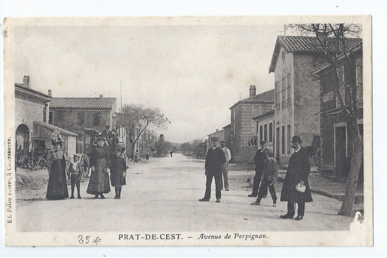 Cpa - 11 -    Prat-de-cest    Animation  Avenue De Perpignan - Sonstige & Ohne Zuordnung