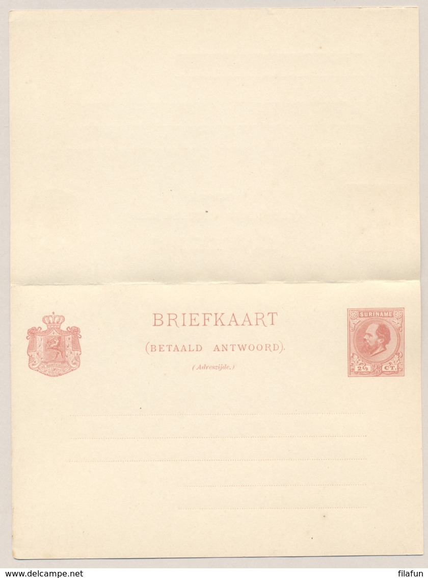 Suriname - 1889 - 2,5+2,5 En 5+5 Cent Willem III, Briefkaart G8 En G10 - Ongebruikt - Suriname ... - 1975