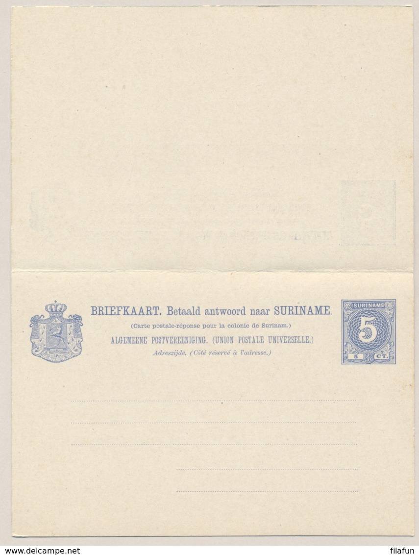 Suriname - 1906 - 5+5 Cent Cijfer, Briefkaart G14 - Ongebruikt - Suriname ... - 1975