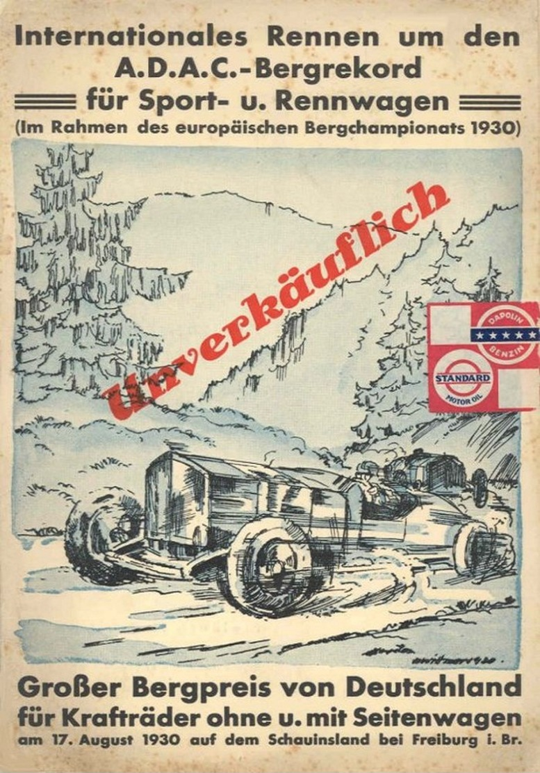 Car Automobile Grand Prix Postcard Freiburg 1930 - Reproduction - Werbepostkarten