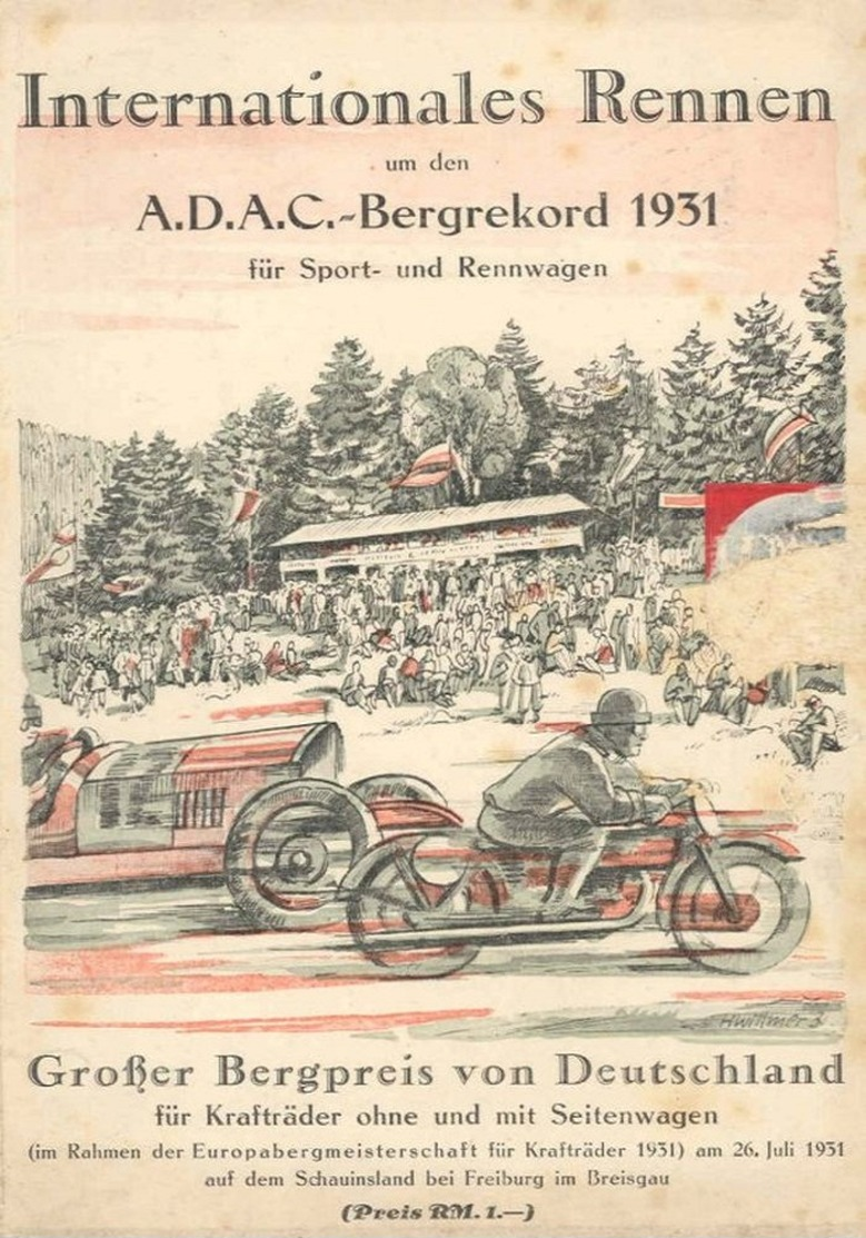 Car Automobile Grand Prix Postcard Freiburg 1931 - Reproduction - Werbepostkarten