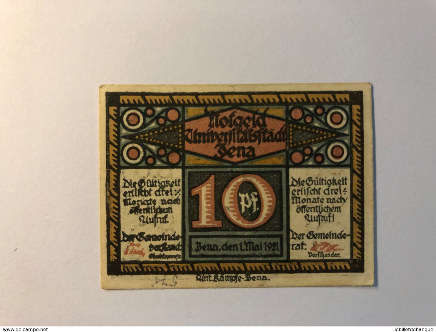 Allemagne Notgeld Jena 10 Pfennig - Collections