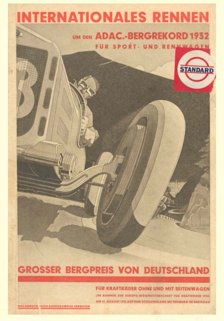 Car Automobile Grand Prix Postcard Freiburg 1932 - Reproduction - Werbepostkarten