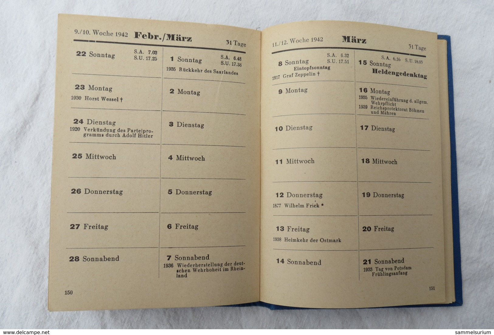 Luftfahrt-Taschenkalender Von 1942 - Calendarios