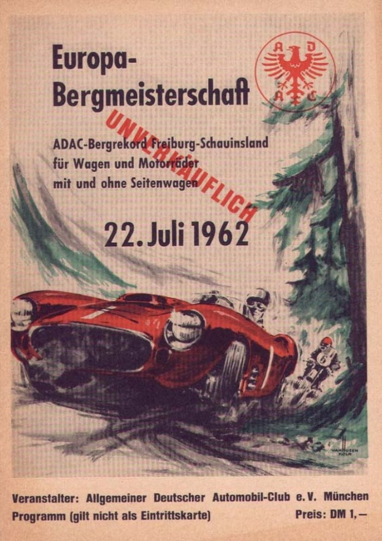 Car Automobile Grand Prix Postcard Freiburg 1962 - Reproduction - Werbepostkarten