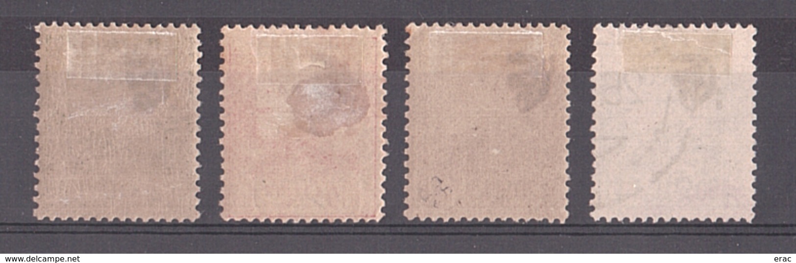 Albanie - 1920 - Timbres-Taxe N° 14 à 17 Neufs * (sauf 17 Oblitéré) - Forteresse De Scutari - Cor De Poste En Surcharge - Albanie