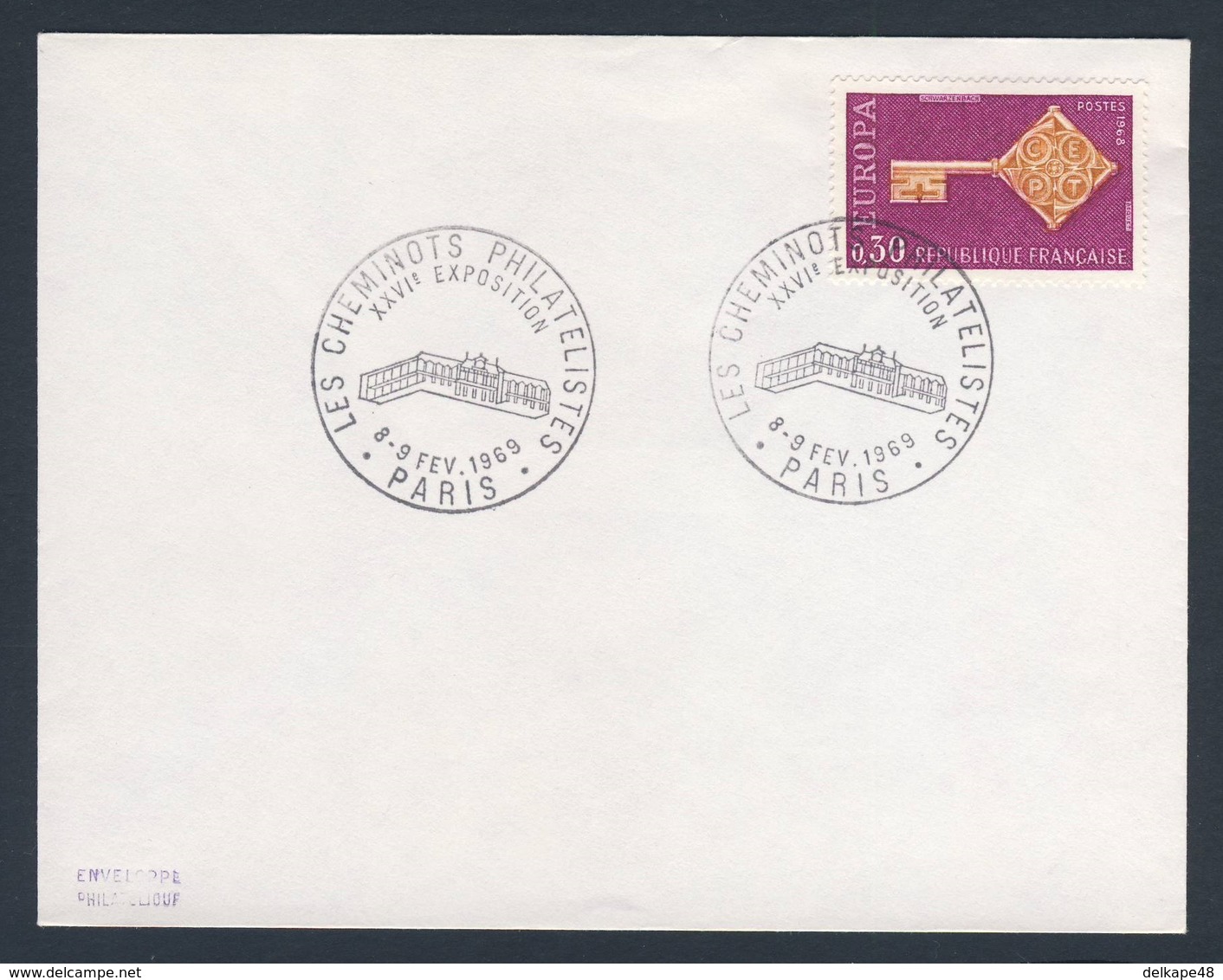 France Rep. Française 1969 Cover / Brief / Enveloppe - XXVIe Exposition - Cheminots Philatelistes, Paris / Ausstellung - Treinen